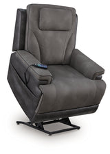 4Z-Peaceful Pause Slate Power Lift Recliner from Ashley - Luna Furniture