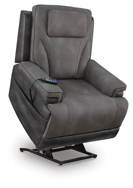 4Z-Peaceful Pause Slate Power Lift Recliner from Ashley Furniture - Luna Furniture