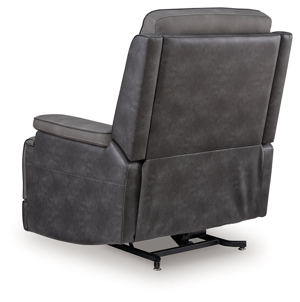4Z-Peaceful Pause Slate Power Lift Recliner from Ashley - Luna Furniture