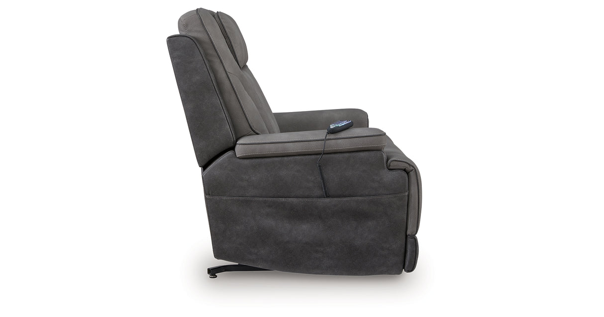 4Z-Peaceful Pause Slate Power Lift Recliner from Ashley - Luna Furniture