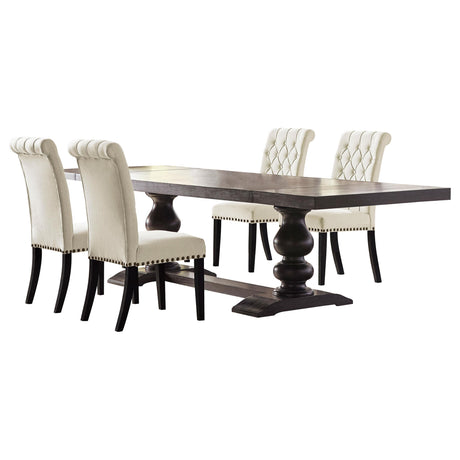 Phelps Distressed Noir 5-Piece Rectangular Dining Table Set from Coaster - Luna Furniture