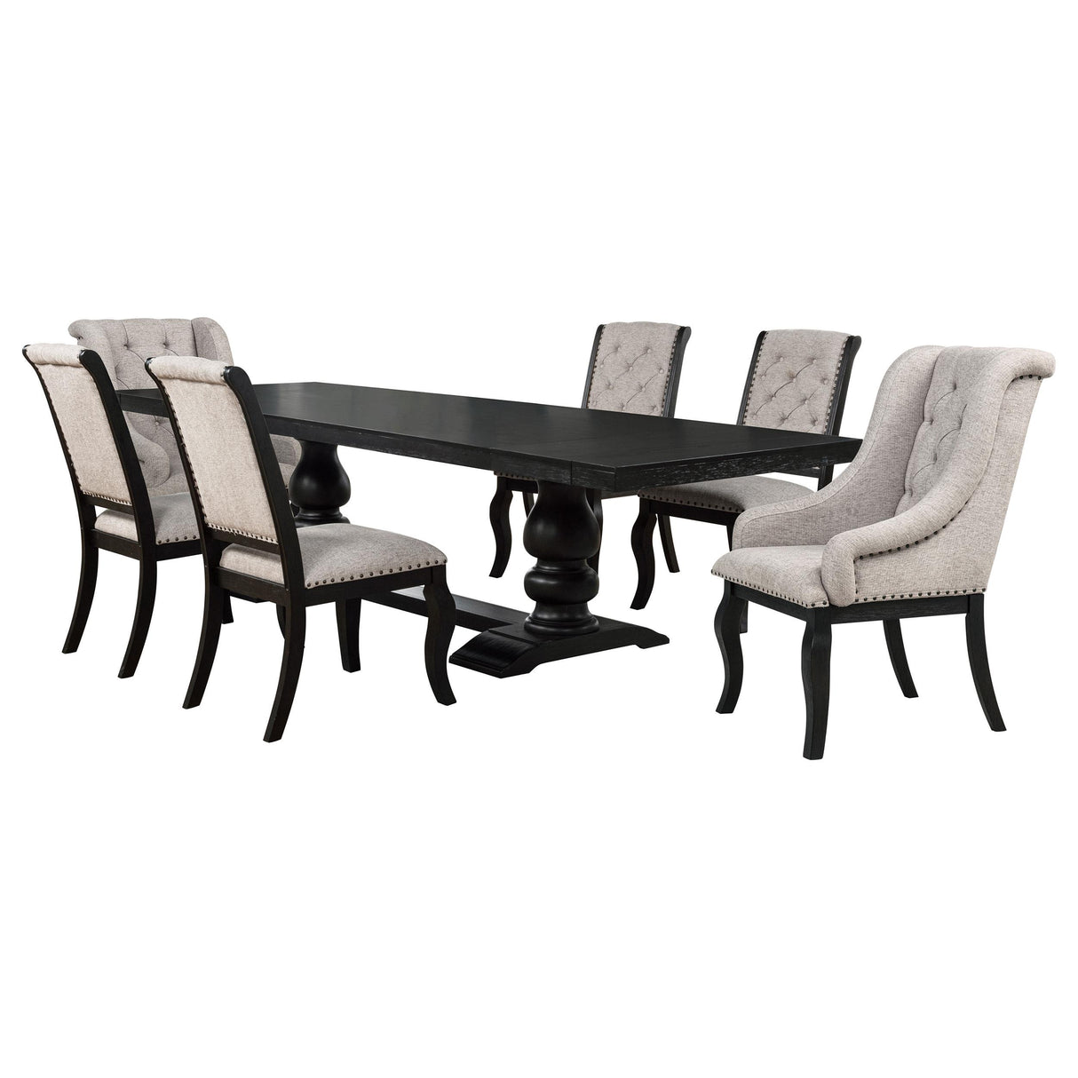 Phelps 7-piece Rectangular Dining Table Set Distressed Noir from Coaster - Luna Furniture