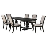 Phelps Distressed Noir 7-piece Rectangular Dining Table Set from Coaster - Luna Furniture