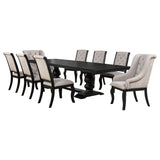 Phelps Distressed Noir/Tobacco 9-piece Rectangular Dining Set from Coaster - Luna Furniture