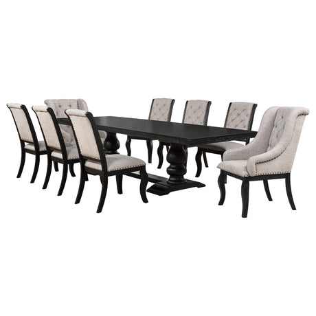 Phelps Distressed Noir/Tobacco 9-piece Rectangular Dining Set from Coaster - Luna Furniture