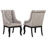 Phelps Tobacco Upholstered Dining Arm Chair, Set of 2 from Coaster - Luna Furniture