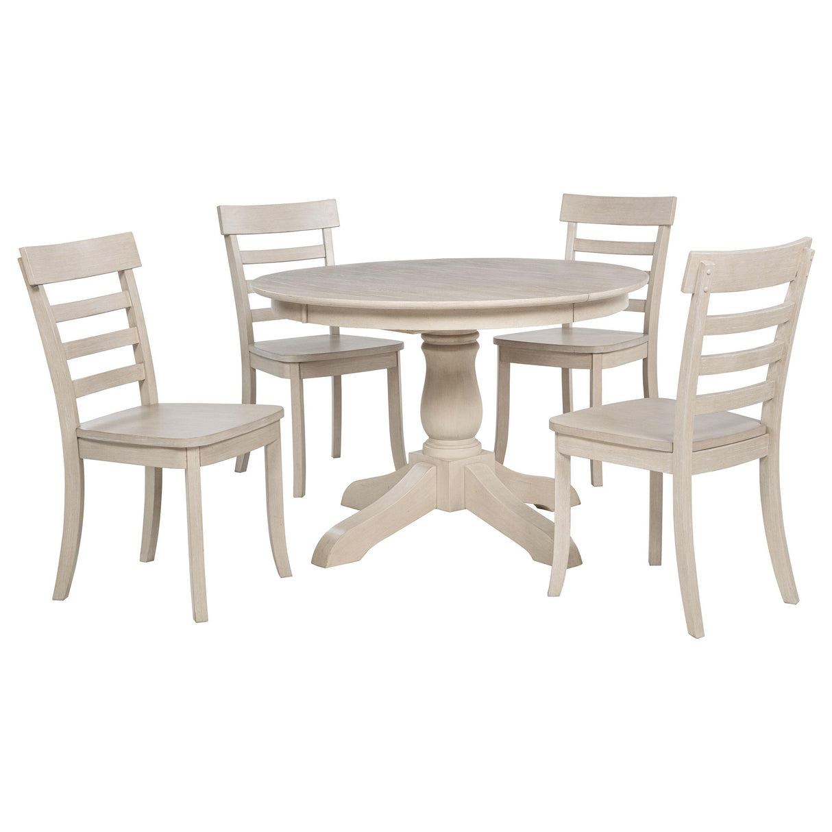 Orrison Linen 5-Piece Oval 62-inch Extension Leaf Dining Set from Coaster - Luna Furniture