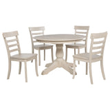 Orrison Linen 5-Piece Oval 62-inch Extension Leaf Dining Set from Coaster - Luna Furniture
