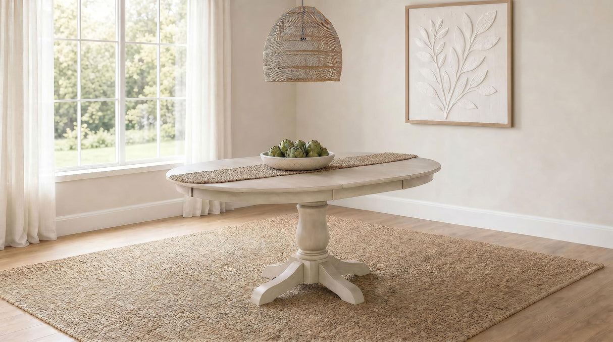 Orrison Linen Oval 62-inch Wood Extension Leaf Dining Table from Coaster - Luna Furniture