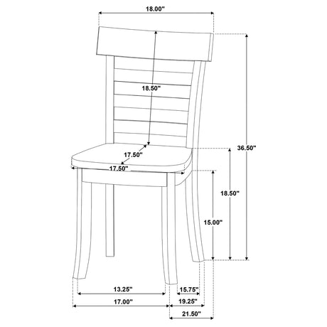 Orrison Linen Ladder Back Dining Side Chair, Set of 2 from Coaster - Luna Furniture