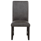 Averill 7-piece White Marble Top Dining Set with Dark Grey and Coffee Bean Chairs from Coaster - Luna Furniture