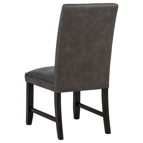 Averill 7-piece White Marble Top Dining Set with Dark Grey and Coffee Bean Chairs from Coaster - Luna Furniture