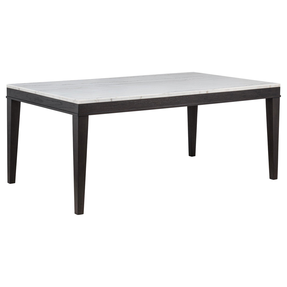 Averill Tan / Coffee Bean and White 7-piece Marble Top Dining Set from Coaster - Luna Furniture
