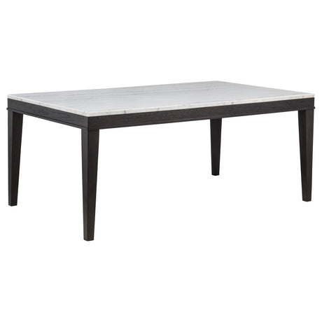 Averill Tan / Coffee Bean and White 7-piece Marble Top Dining Set from Coaster - Luna Furniture