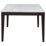 Averill Tan / Coffee Bean and White 7-piece Marble Top Dining Set from Coaster - Luna Furniture