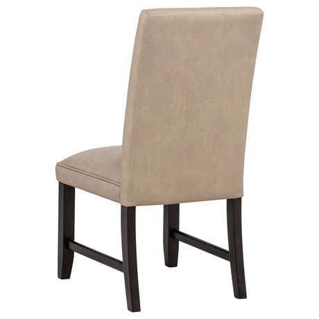 Averill Tan / Coffee Bean and White 7-piece Marble Top Dining Set from Coaster - Luna Furniture