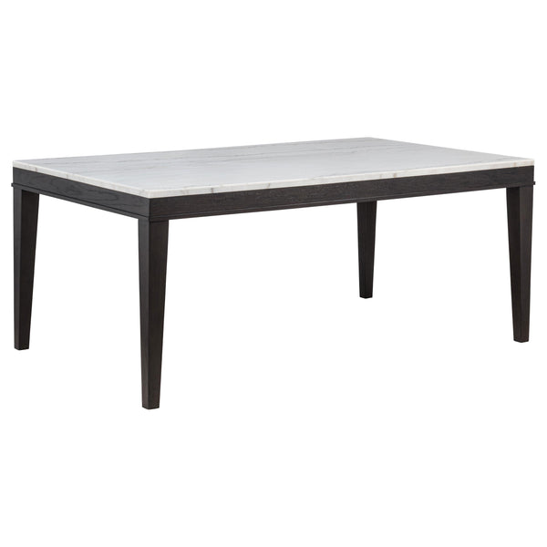 Averill Coffee Bean and White 72-Inch Rectangular Dining Table with Marble Top
