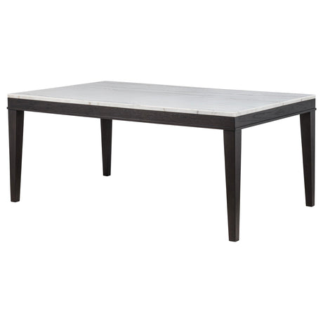 Averill Coffee Bean and White 72-Inch Rectangular Dining Table with Marble Top from Coaster - Luna Furniture