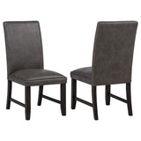 Averill Dark Gray Faux Leather Upholstered Dining Side Chair, Set of 2 from Coaster - Luna Furniture