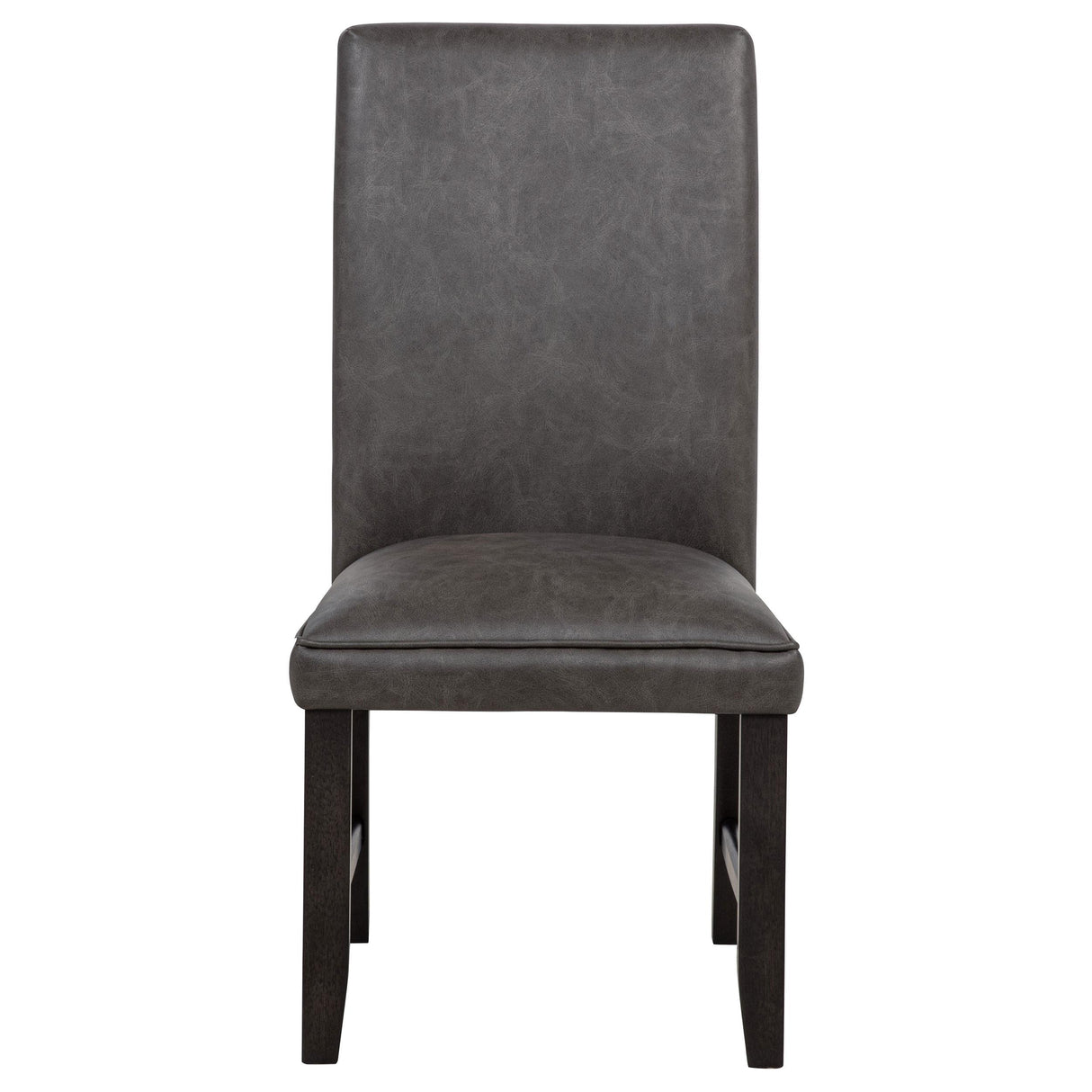 Averill Dark Gray Faux Leather Upholstered Dining Side Chair, Set of 2 from Coaster - Luna Furniture