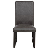 Averill Dark Gray Faux Leather Upholstered Dining Side Chair, Set of 2 from Coaster - Luna Furniture