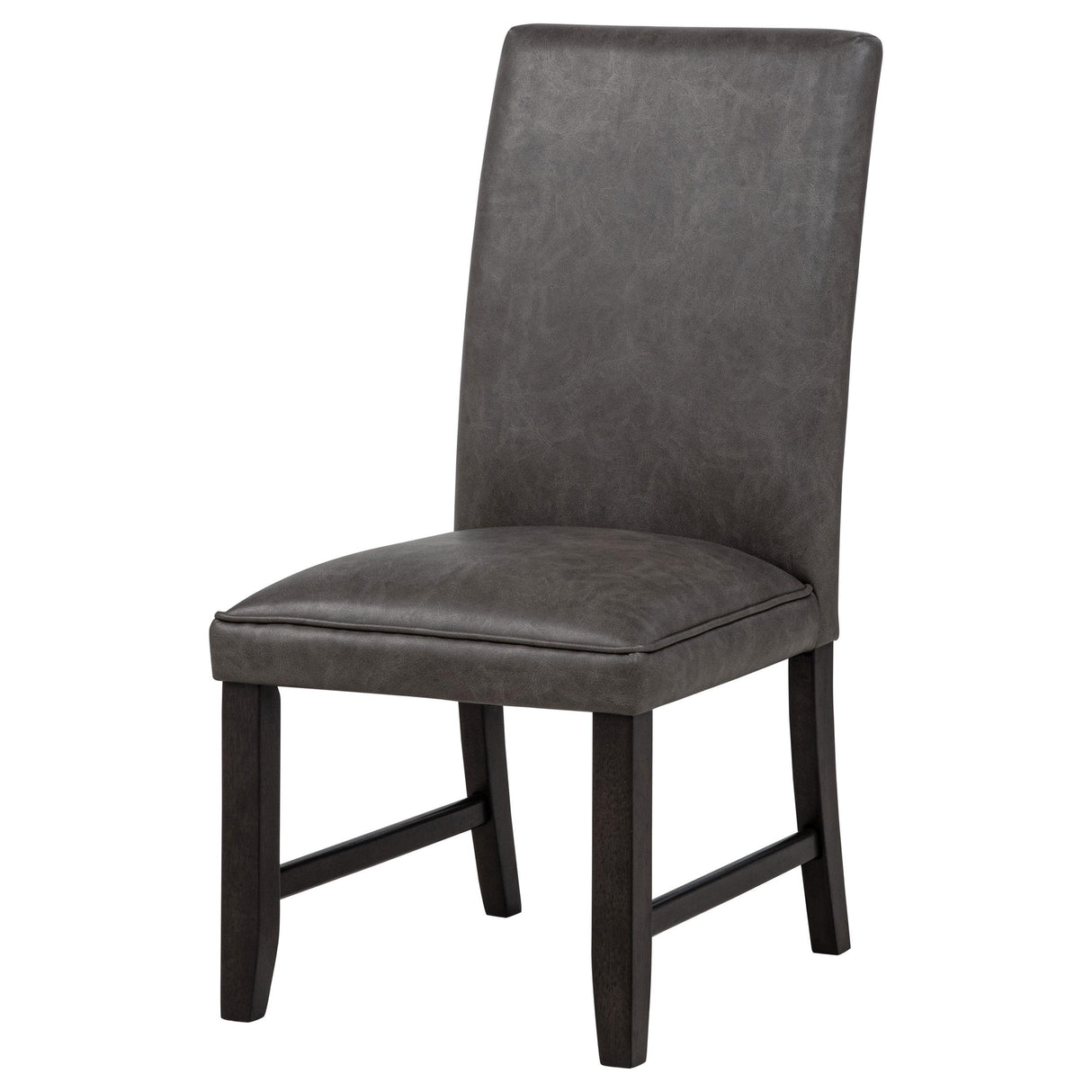 Averill Dark Gray Faux Leather Upholstered Dining Side Chair, Set of 2 from Coaster - Luna Furniture