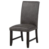 Averill Dark Gray Faux Leather Upholstered Dining Side Chair, Set of 2 from Coaster - Luna Furniture