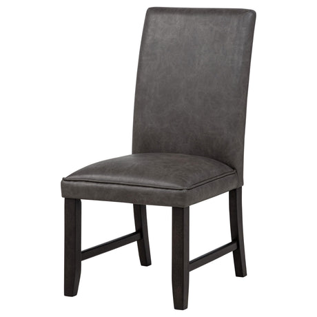 Averill Dark Gray Faux Leather Upholstered Dining Side Chair, Set of 2 from Coaster - Luna Furniture