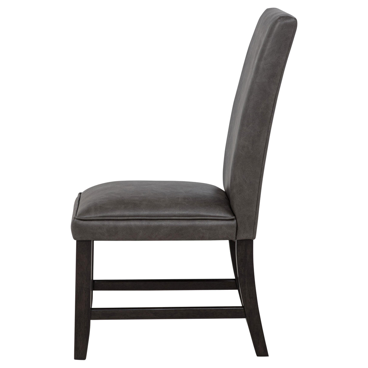 Averill Dark Gray Faux Leather Upholstered Dining Side Chair, Set of 2 from Coaster - Luna Furniture