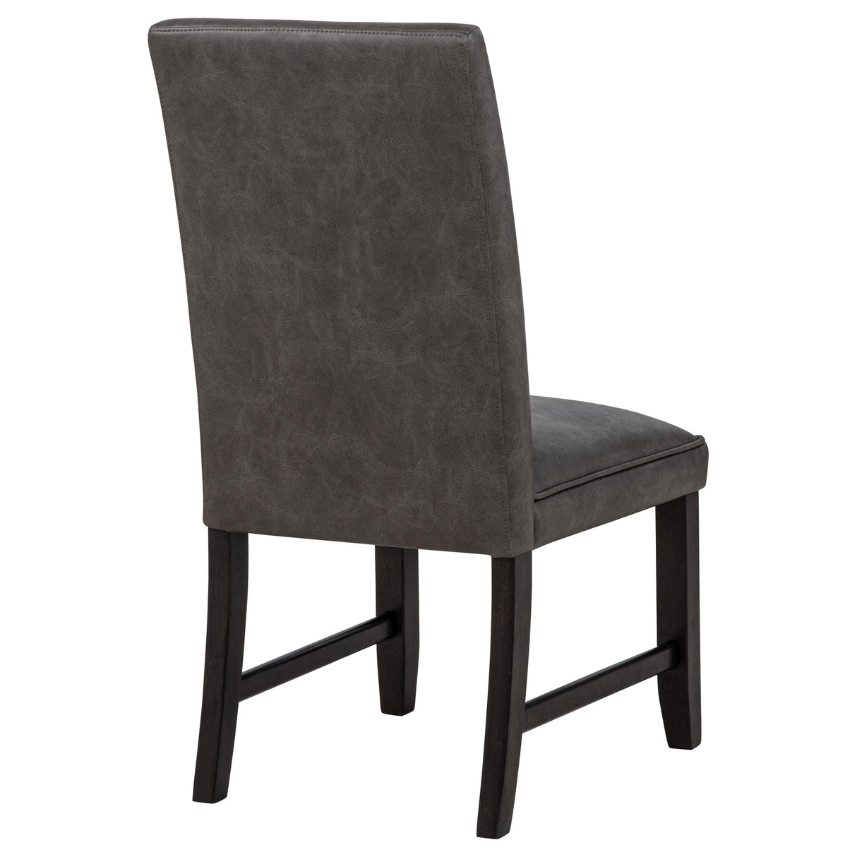 Averill Dark Gray Faux Leather Upholstered Dining Side Chair, Set of 2 from Coaster - Luna Furniture