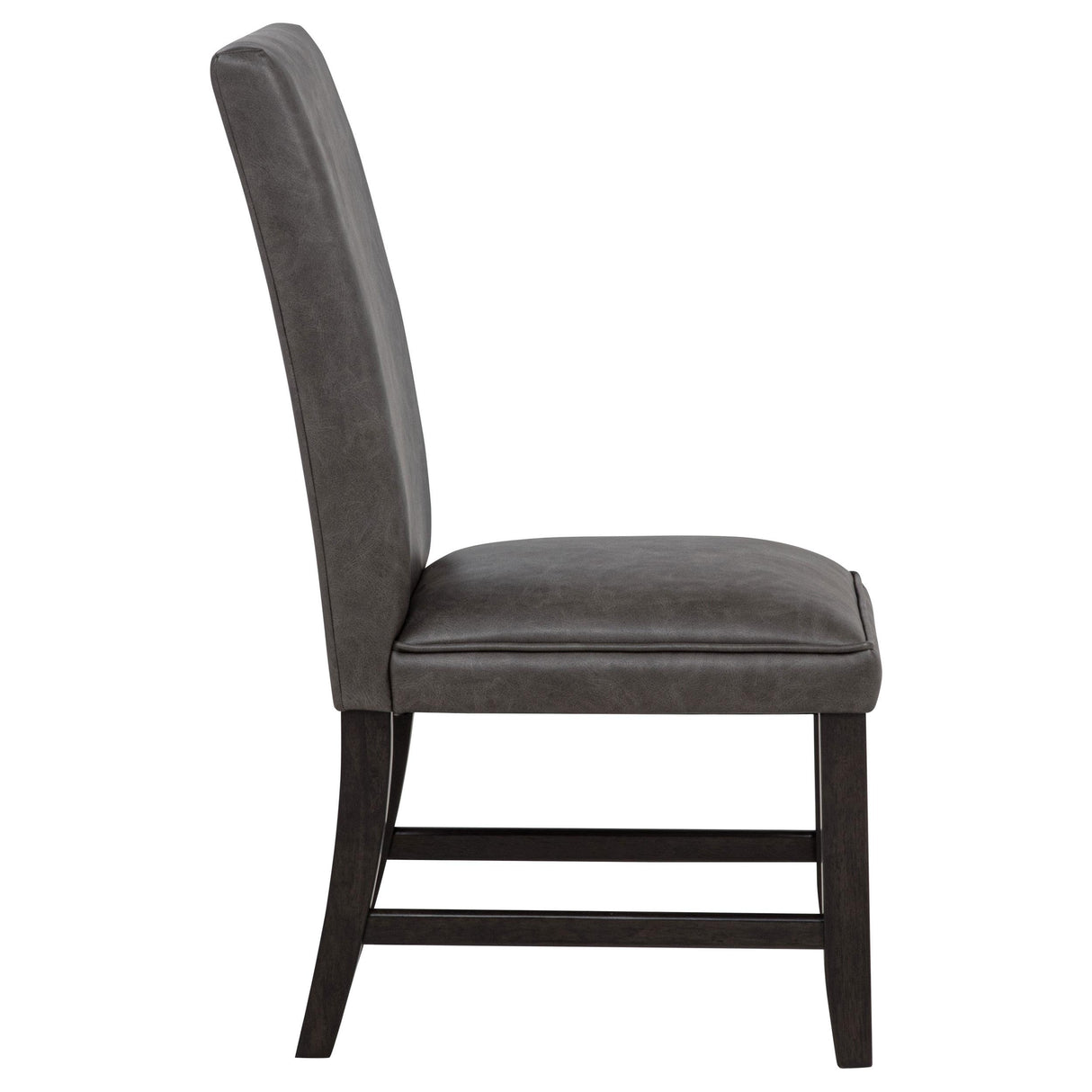 Averill Dark Gray Faux Leather Upholstered Dining Side Chair, Set of 2 from Coaster - Luna Furniture