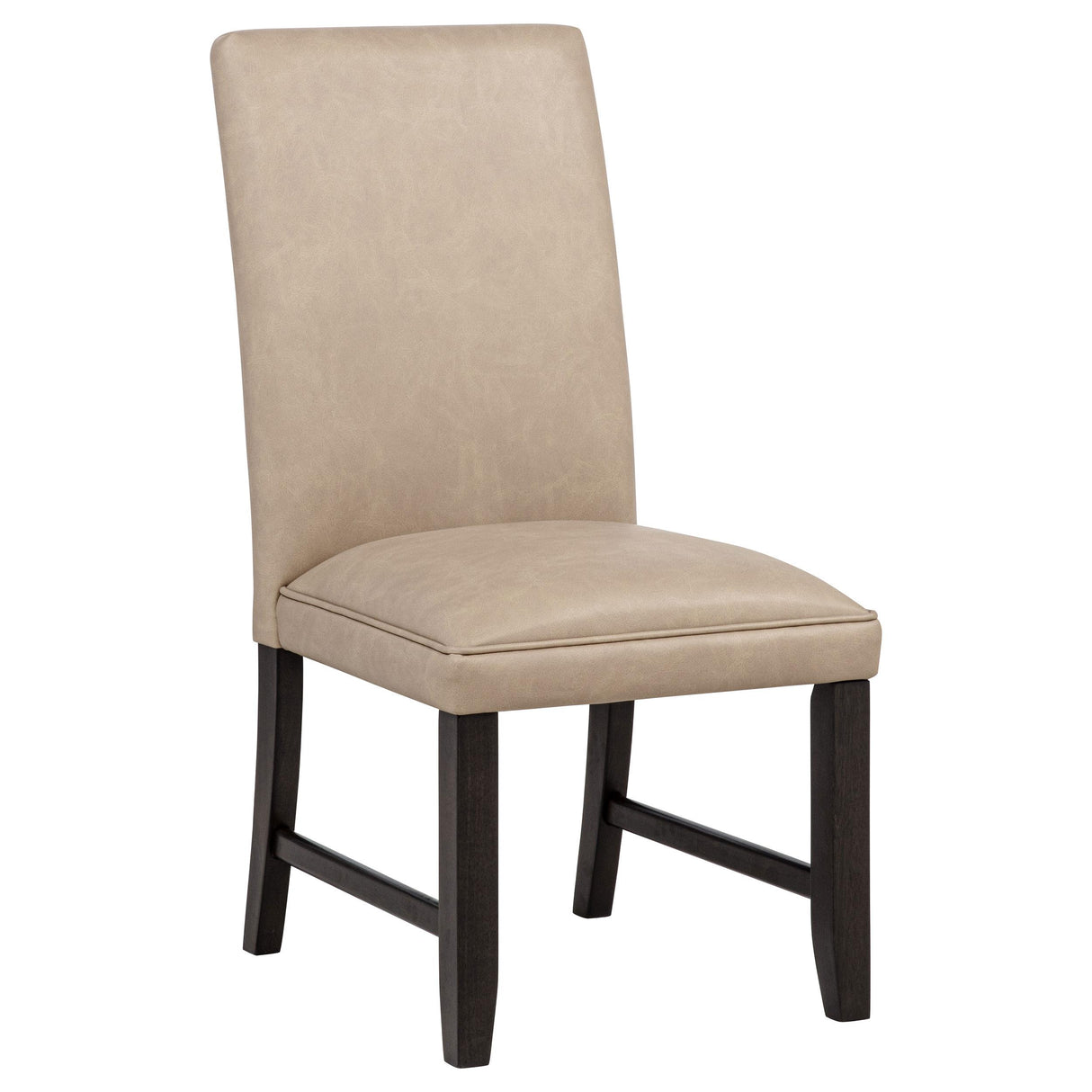 Averill Tan / Coffee Bean Faux Leather Upholstered Dining Side Chair, Set of 2 from Coaster - Luna Furniture