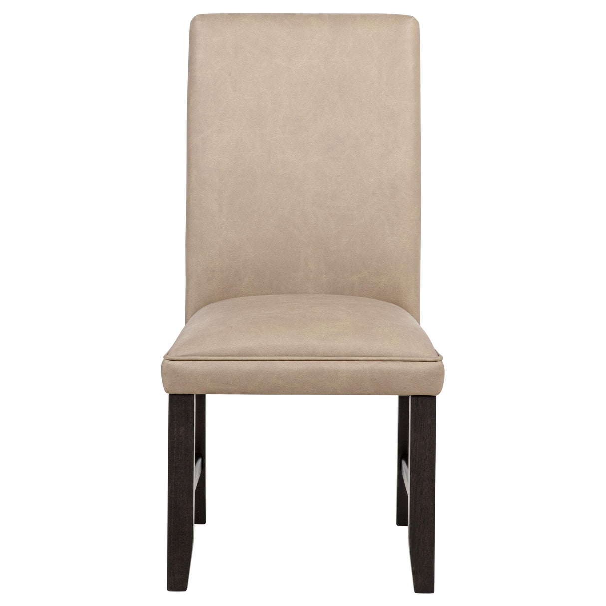 Averill Tan / Coffee Bean Faux Leather Upholstered Dining Side Chair, Set of 2 from Coaster - Luna Furniture