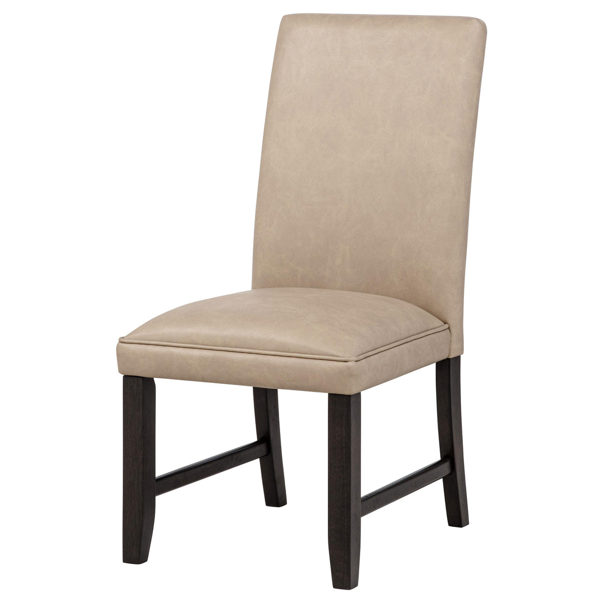 Averill Tan / Coffee Bean Faux Leather Upholstered Dining Side Chair, Set of 2 from Coaster - Luna Furniture