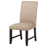 Averill Tan / Coffee Bean Faux Leather Upholstered Dining Side Chair, Set of 2 from Coaster - Luna Furniture