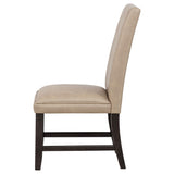 Averill Tan / Coffee Bean Faux Leather Upholstered Dining Side Chair, Set of 2 from Coaster - Luna Furniture