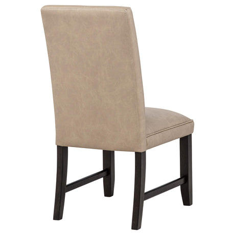 Averill Tan / Coffee Bean Faux Leather Upholstered Dining Side Chair, Set of 2 from Coaster - Luna Furniture