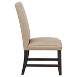 Averill Tan / Coffee Bean Faux Leather Upholstered Dining Side Chair, Set of 2 from Coaster - Luna Furniture