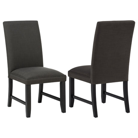 Berning Charcoal and Gray Fabric Upholstered Parson Side Chair, Set of 2 from Coaster - Luna Furniture