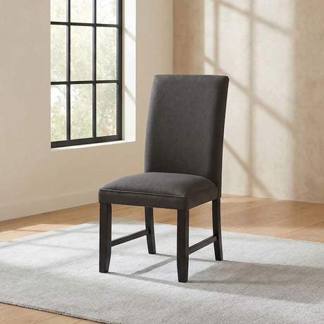 Berning Charcoal and Gray Fabric Upholstered Parson Side Chair, Set of 2 from Coaster - Luna Furniture
