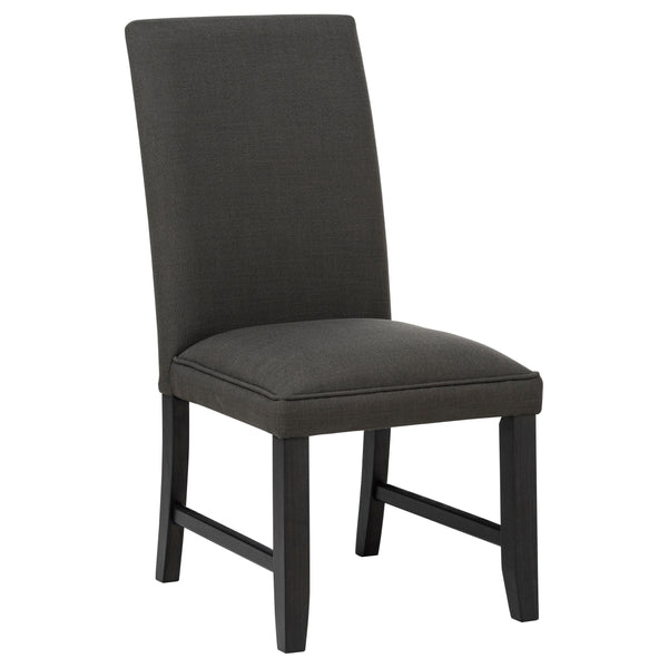 Berning Charcoal and Gray Fabric Upholstered Parson Side Chair, Set of 2