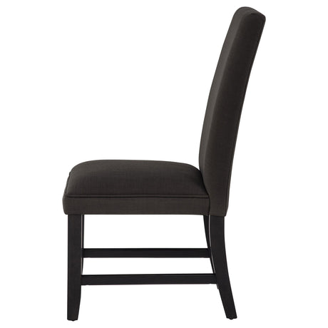 Berning Charcoal and Gray Fabric Upholstered Parson Side Chair, Set of 2 from Coaster - Luna Furniture