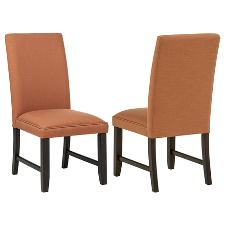Berning Salmon Fabric Upholstered Parson Side Chair Orange, Set of 2 from Coaster - Luna Furniture