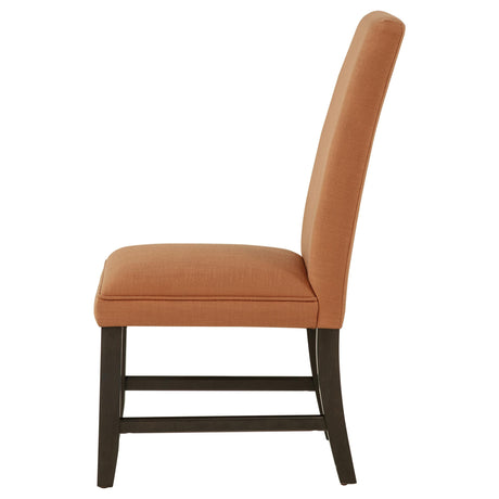 Berning Salmon Fabric Upholstered Parson Side Chair Orange, Set of 2 from Coaster - Luna Furniture