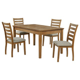 Atwood Warm Brown 5-piece Rectangular Wood Dining Set from Coaster - Luna Furniture