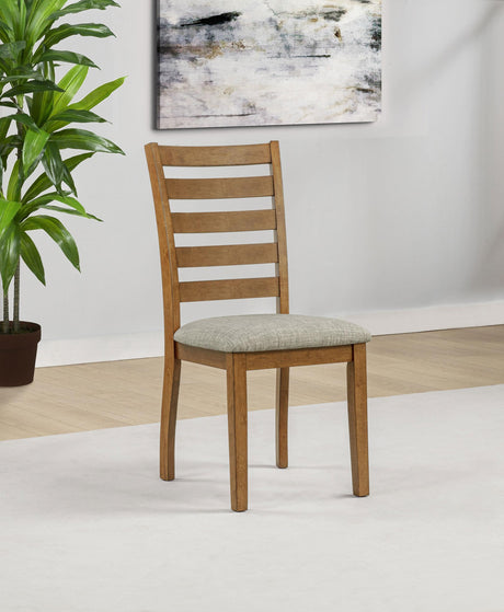 Atwood Warm Brown Wood Dining Side Chair Upholstered Seat from Coaster - Luna Furniture