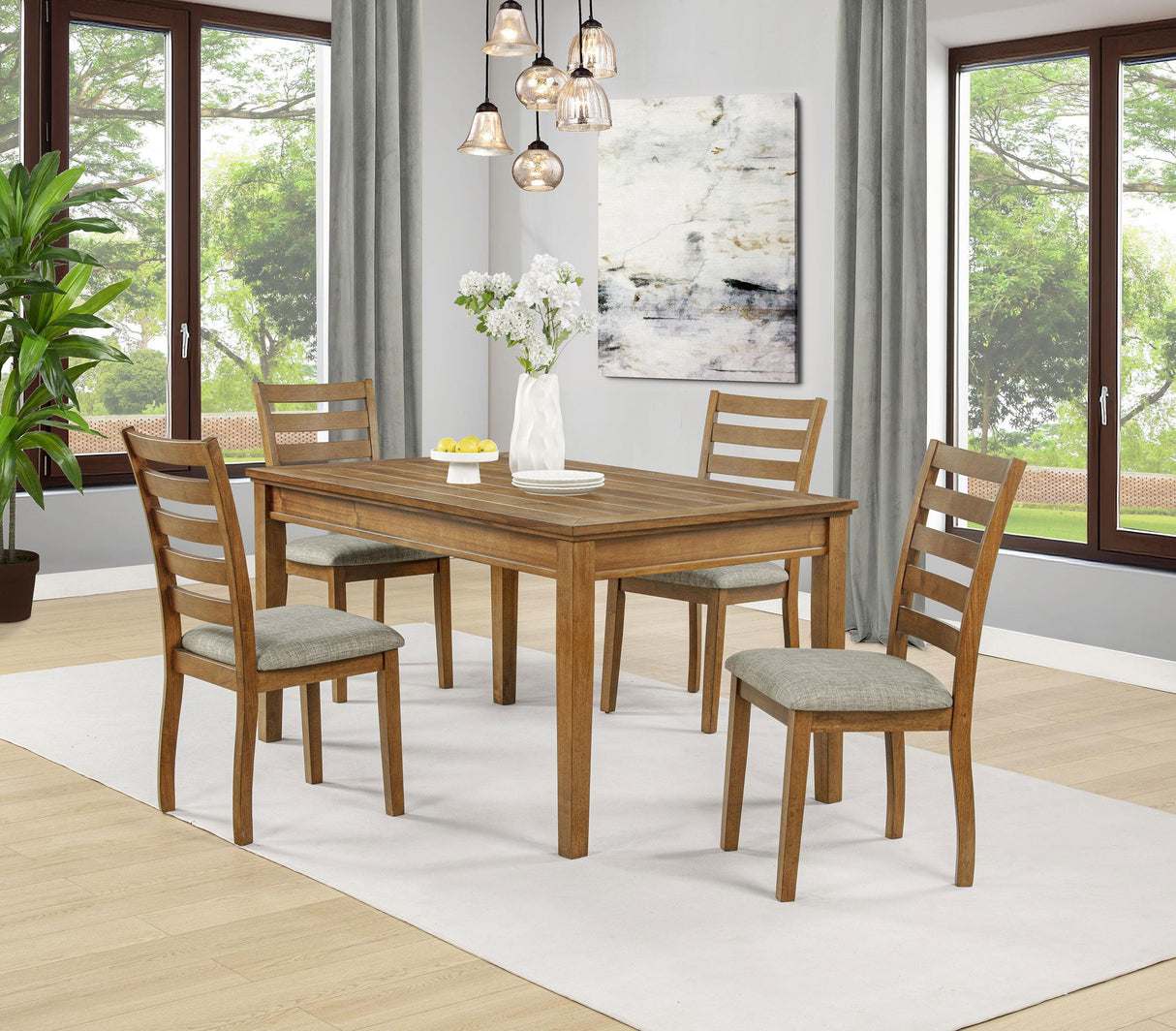 Atwood Warm Brown Wood Dining Side Chair Upholstered Seat from Coaster - Luna Furniture