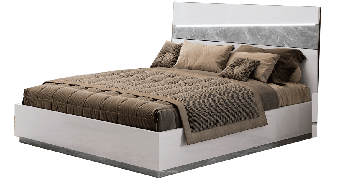 Alba White LED Queen Bed from ESF Furniture - Luna Furniture
