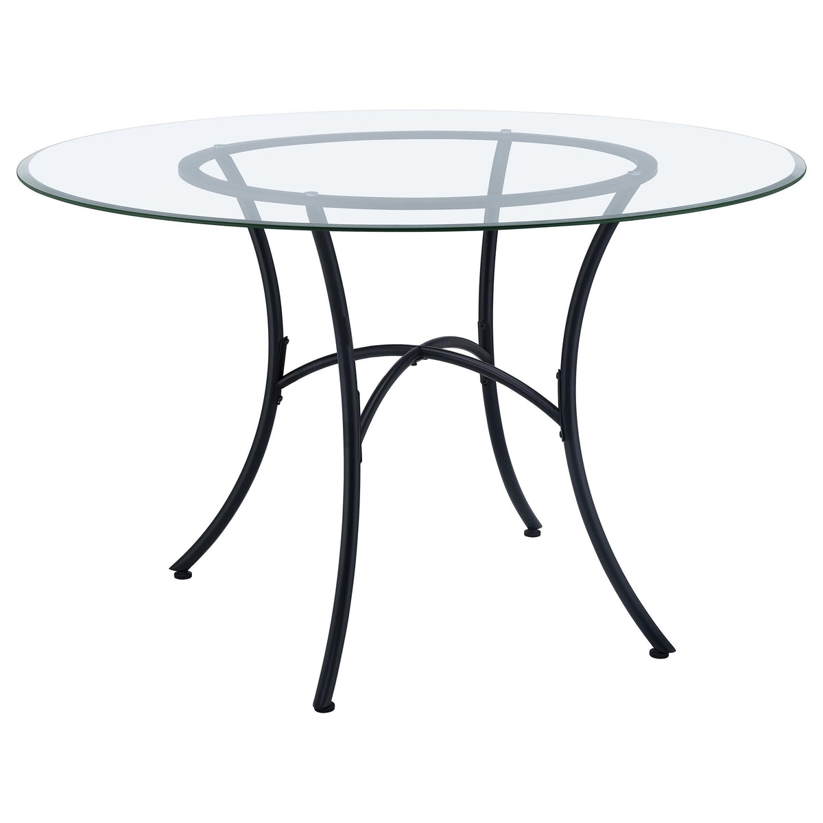 Kline Matte Black 48-inch Round Glass Top Dining Table from Coaster - Luna Furniture