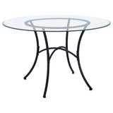 Kline Matte Black 48-inch Round Glass Top Dining Table from Coaster - Luna Furniture